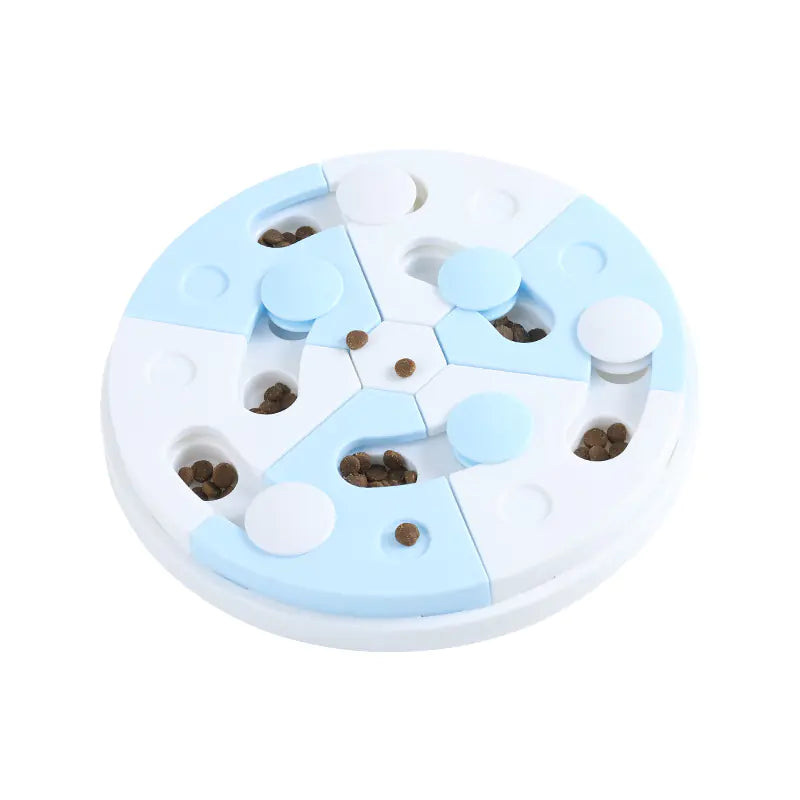 Blue & White Puzzle Pet Feeder