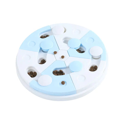Blue & White Puzzle Pet Feeder
