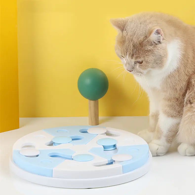 Blue & White Puzzle Pet Feeder